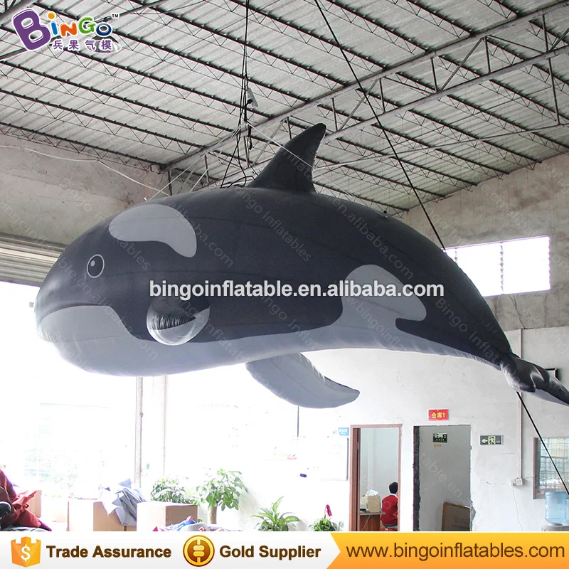  5m long inflatable whale with mini blower toy