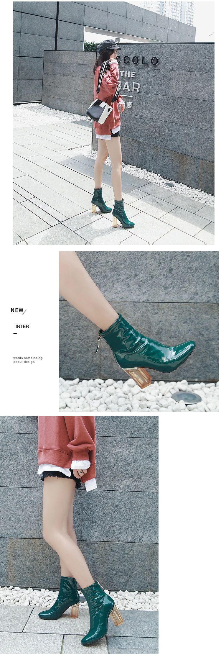 RQFF Brand Boots Women Plus size34-43 Shoes Woman 9cm High Heels Ankle Boot Female Footwear Leather booties Ladies Shoe With Box (14)
