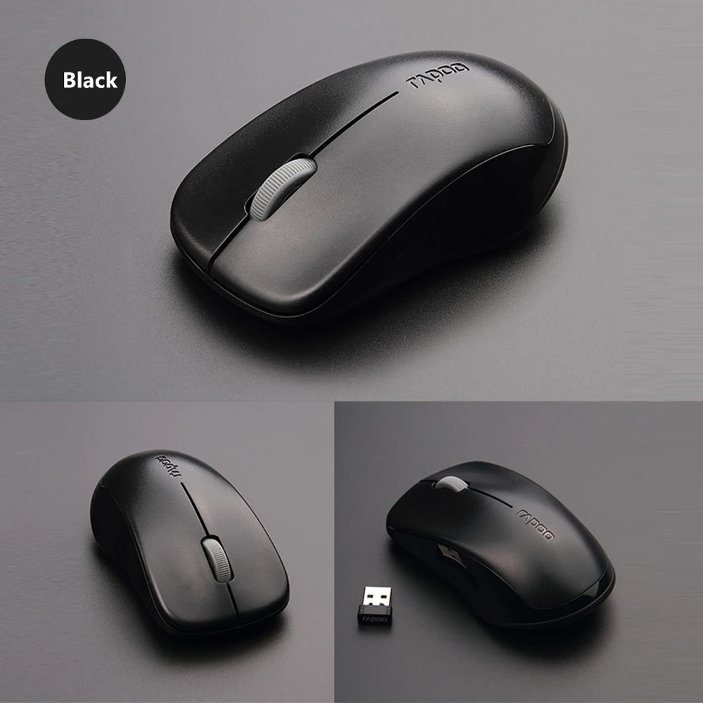 Оригинальная Беспроводная оптическая мышь Rapoo с бесшумной кнопкой, бесшумные Игровые Мыши 1000 точек/дюйм для Macbook, ПК, ноутбука