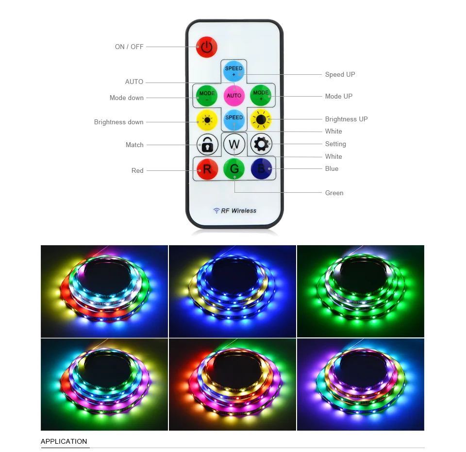 Динамичессветодиодный Светодиодная светильник та RGB USB 5 в WS2812B светодиодная