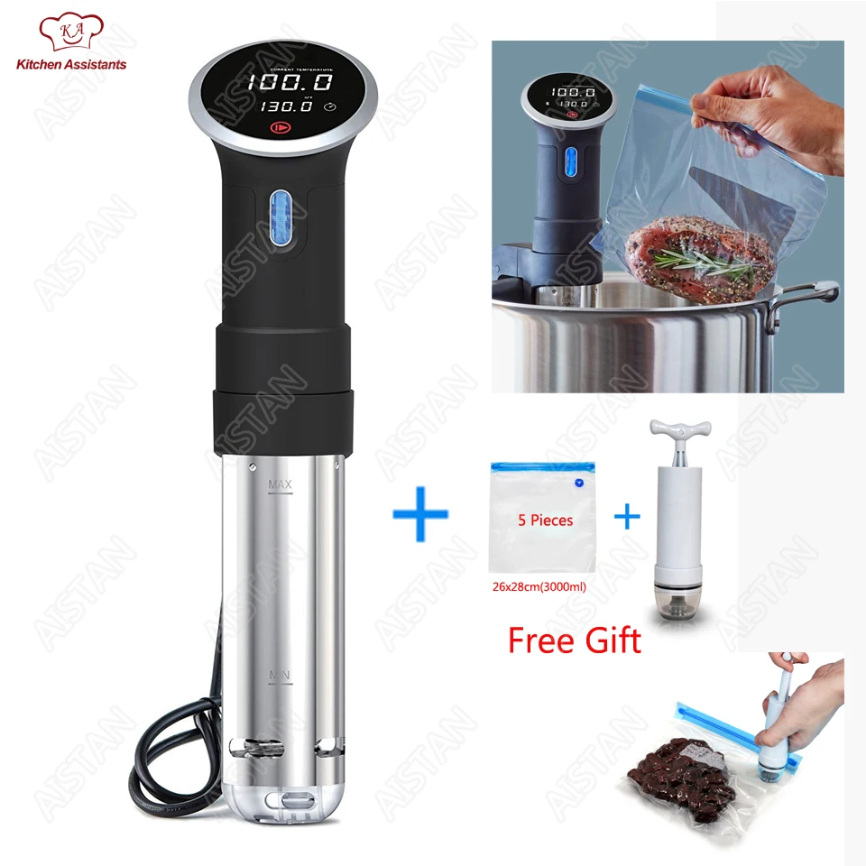 

CS1 Culinary Sous Vide Precision Cooker, Vacuum Food Cooking Machine, Immersion Circulator Slow Cooker 1000 Watts S.steel Black