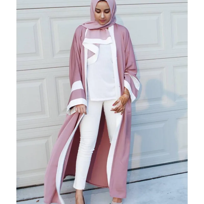 Простое мусульманское платье abaya 4 цвета кардиган длинные халаты кимоно Jubah Ramadan