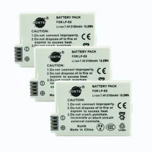 DSTE 3PCS LP E8 lp e8 Camera Battery for CANON 550D 600D 650D 700D X4 X5