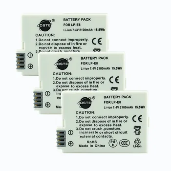 

DSTE 3PCS LP-E8 lp-e8 Camera Battery for CANON 550D 600D 650D 700D X4 X5 X6i X7i Rebel T2i T3i T4i T5i