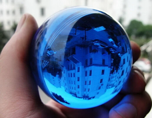 

6cm Asian Rare Natural Quartz Blue Crystal Healing Ball Sphere 60mm Stand (0601)