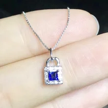 На изделия Сапфир кулон натуральной синий сапфир 925 серебро замок стиль 0.15ct жемчужиной# XY18071218