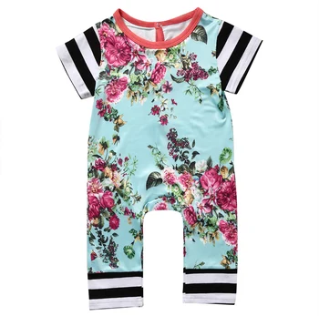 

Newborn Baby Girls Boys Clothing Romper Short Sleeve Flower Cute Jumpsuit Kids Baby Girl Clothes Outfit Summer