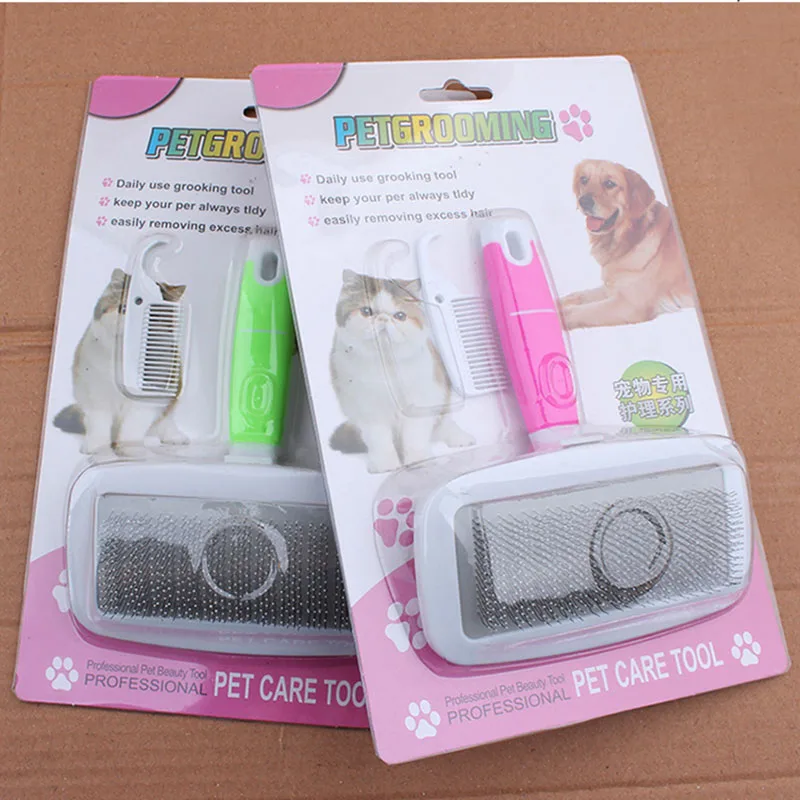 Pet Grooming Accessories 1 Set Pet Brush and Comb for Dogs Cats Perfect Pet Hair Brush with Soft Rubber Handle Size Small Large1