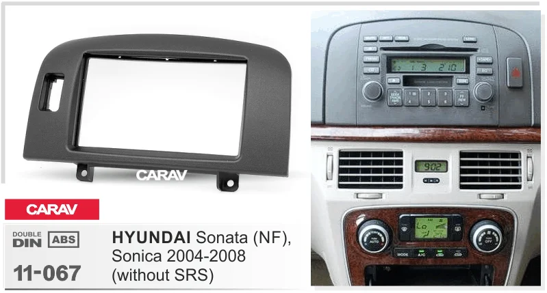 Радио фасции для HYUNDAI Sonata(NF) Sonica левое колесо Двухканальное Радио DVD стерео CD панель тире крепление CARAV 11-067