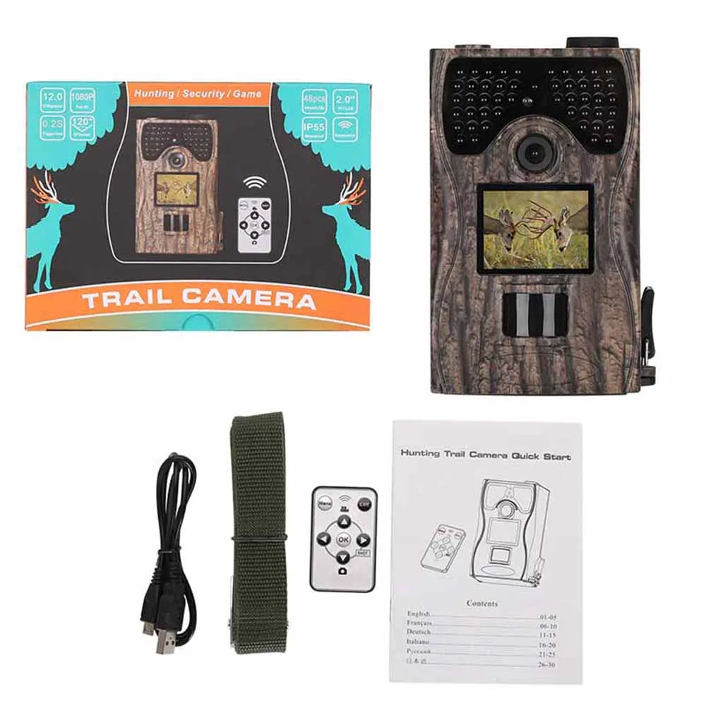 

1080P LW12C Digital Infrared Night Vision Hunting Camera Wide Angle Exposure Remote Control Hunting Camera with USB Cable