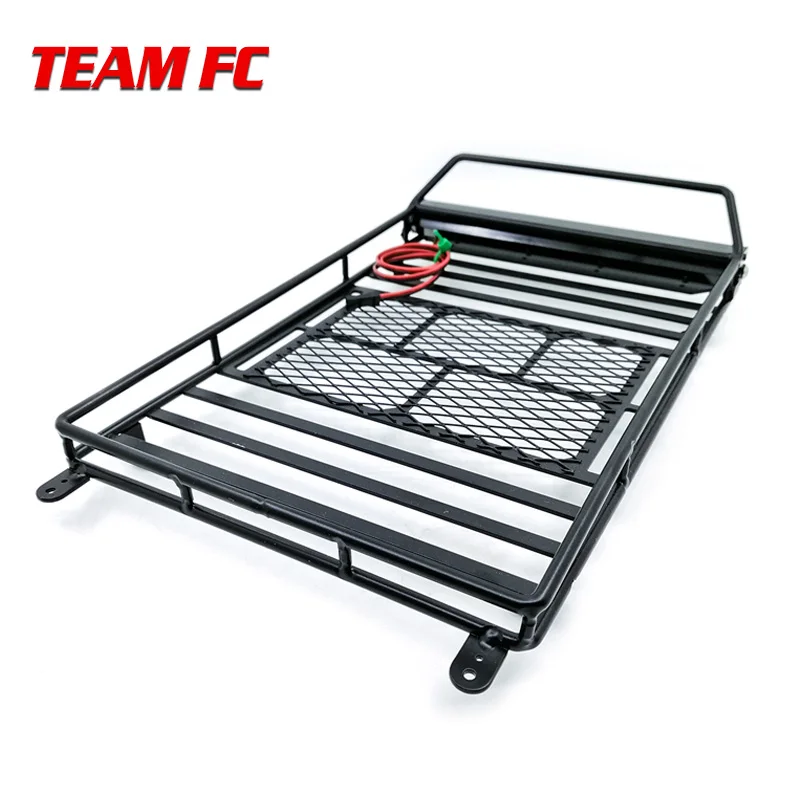 Metal Roof Rack Luggage Carrier with 36 LED Spotlight bar For 1/10 RC Car Trx4 RC4WD Cherokee Wrangler Axial Scx10 S38-in Parts 