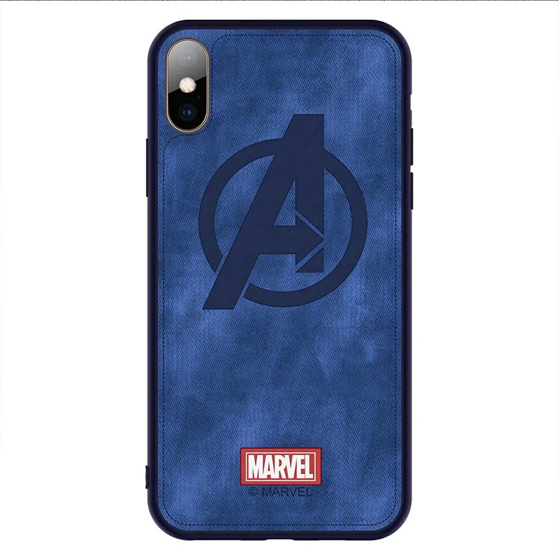 

Original Marvel case for iphone x xs xr max phone cover canvas silicone Avengers iron Man Superman Batman coque funda capa