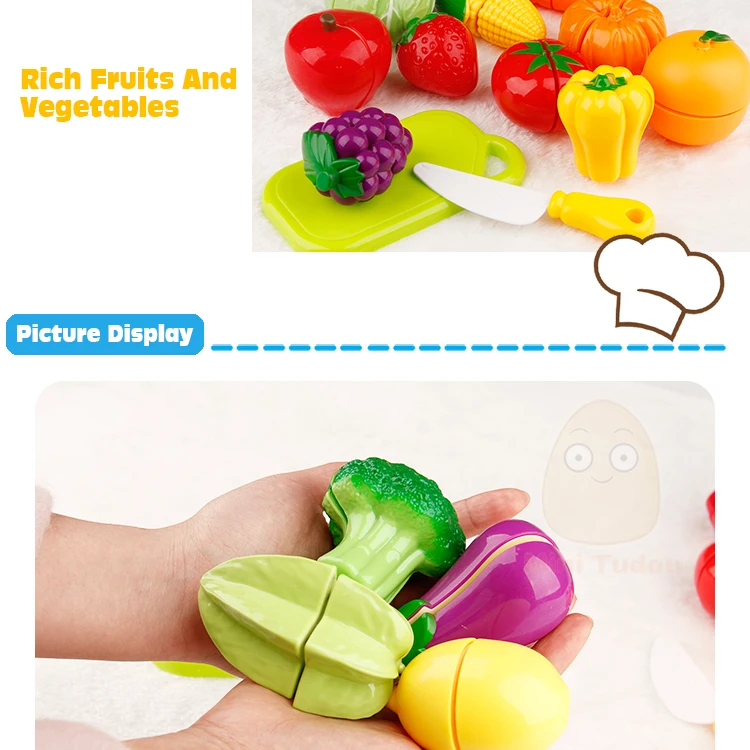 Minitudou 14 шт. пластиковые разрезать овощи игрушка детский игрушечный миксер играть миниатюрные фрукты для девочек и мальчиков