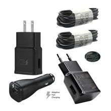 Мобильный телефон Зарядное устройство для samsung S8 ЕС США Plug зарядки голову кабель быстрая Адаптивная автомобиля Зарядное устройство для смартфонов