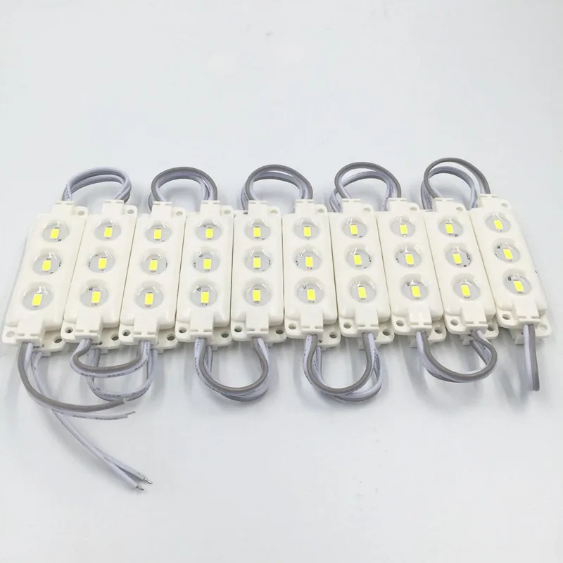 

DHL 1000pcs 3 led 5730 LED Module Waterproof White warm White Red Green Blue Injection Molding Light for DC 12V