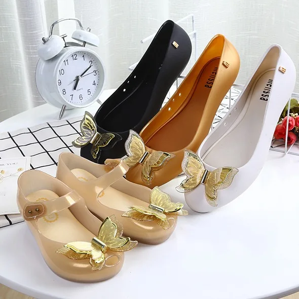 Мини Melissa/Обувь для родителей и детей с объемным бантом женские прозрачные