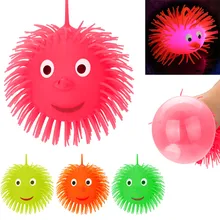 Crianças brinquedo Super Piscando Puffer Bolas Bolas de Stress Squeezable Brinquedo Mole acender O Alívio do Estresse Para Chuid Dropshipping Fun