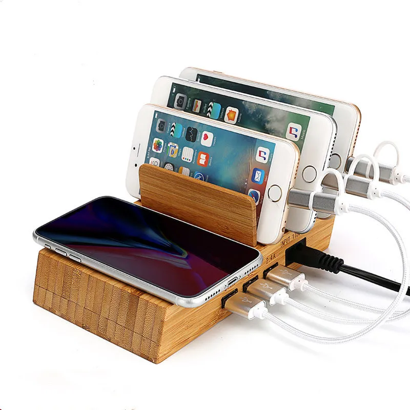 

Wooden USB Stand Holder Charging Stand Detachable Multifunctional Tablet Mobile Phone Watch Charging Stand Holder