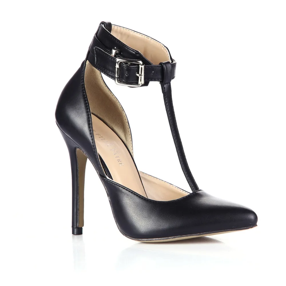 

2016 Special Offer New Women Shoes High Heels Dames Schoenen T-strap Pumps Ladies Sexy Pointed Toe Buckle Party Wedding Shoes