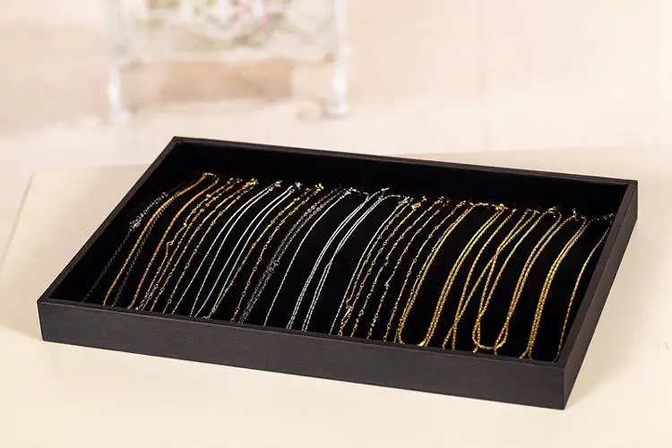 2pcs/lot Necklace Display Tray Black Velvet Jwelry Showing Box Necklace