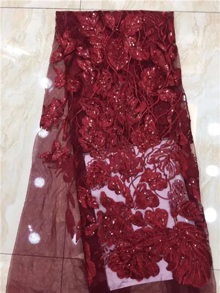 

New Nigerian lace fabrics with fine sequins of African chiffon lace dress fabrics