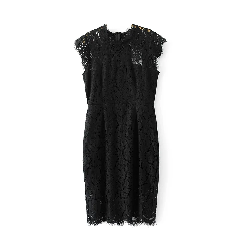 

2019 new euro women brand lace crochet patchwork sheath dress female hollow out vestidos high street chic party dresses DS2050