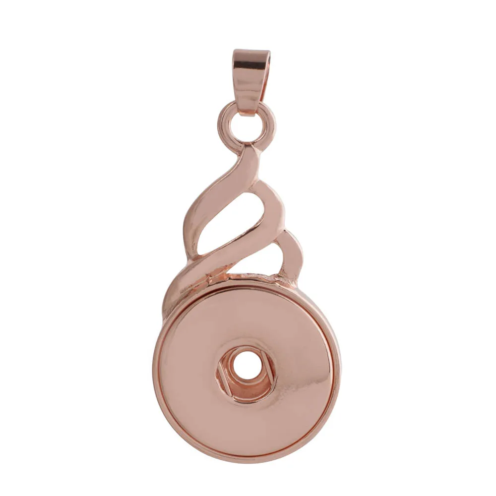 

Rose gold silver New Snap Jewelry Round alloy metal 18mm Snap Button Necklace Pendant Mini Snap Pendant Necklace Choker