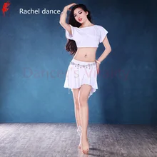 Одежда для танца живота топ с короткими рукавами+ юбка для девочек Одежда для латинских танцев сальса балроо Самба танцы тренировки наборы костюмов