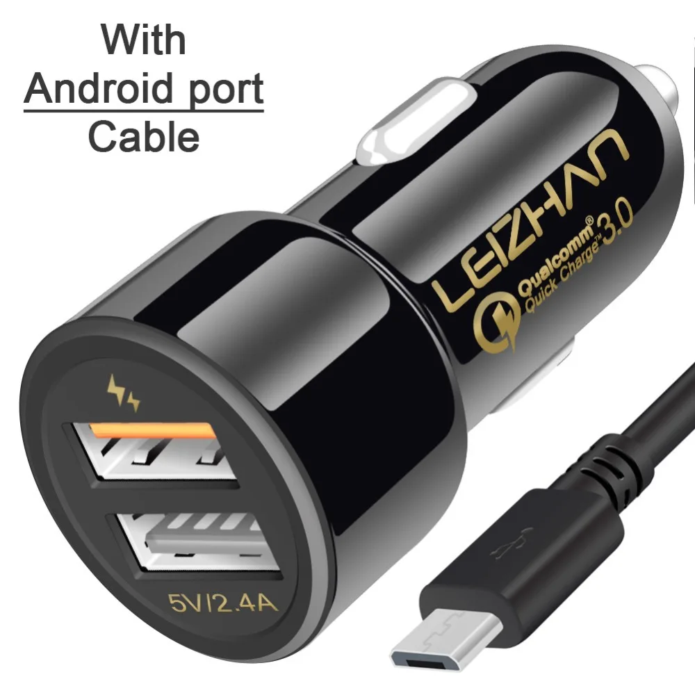 LEIZHAN Android автомобильное зарядное устройство Быстрая зарядка USB 3 0 для телефона Type-C