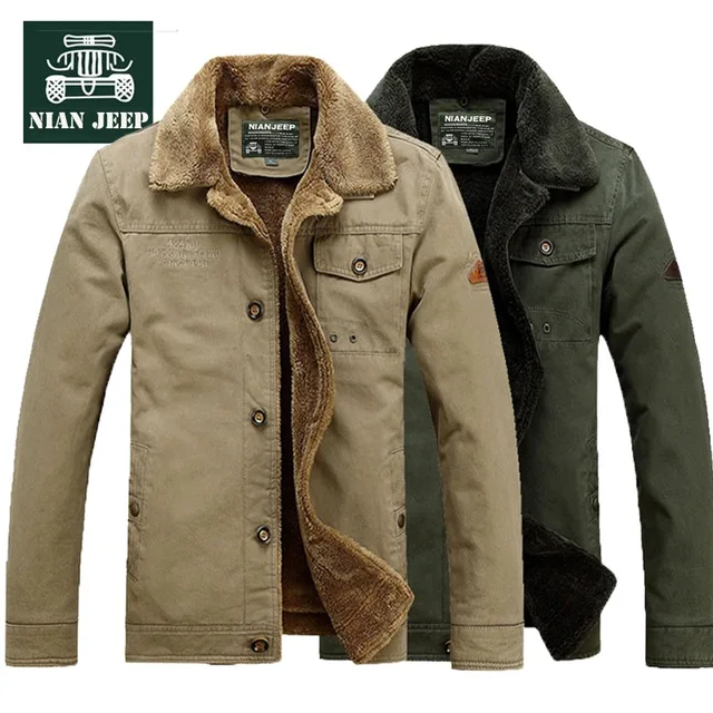 NIAN JEEP Brand Clothing Men's Winter Jacket Coat Turn