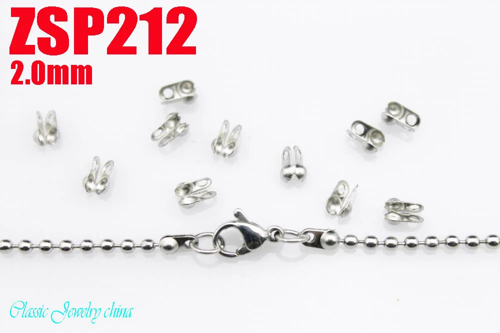 Apply to 2mm ball chain stainless steel hook adapter necklace connector