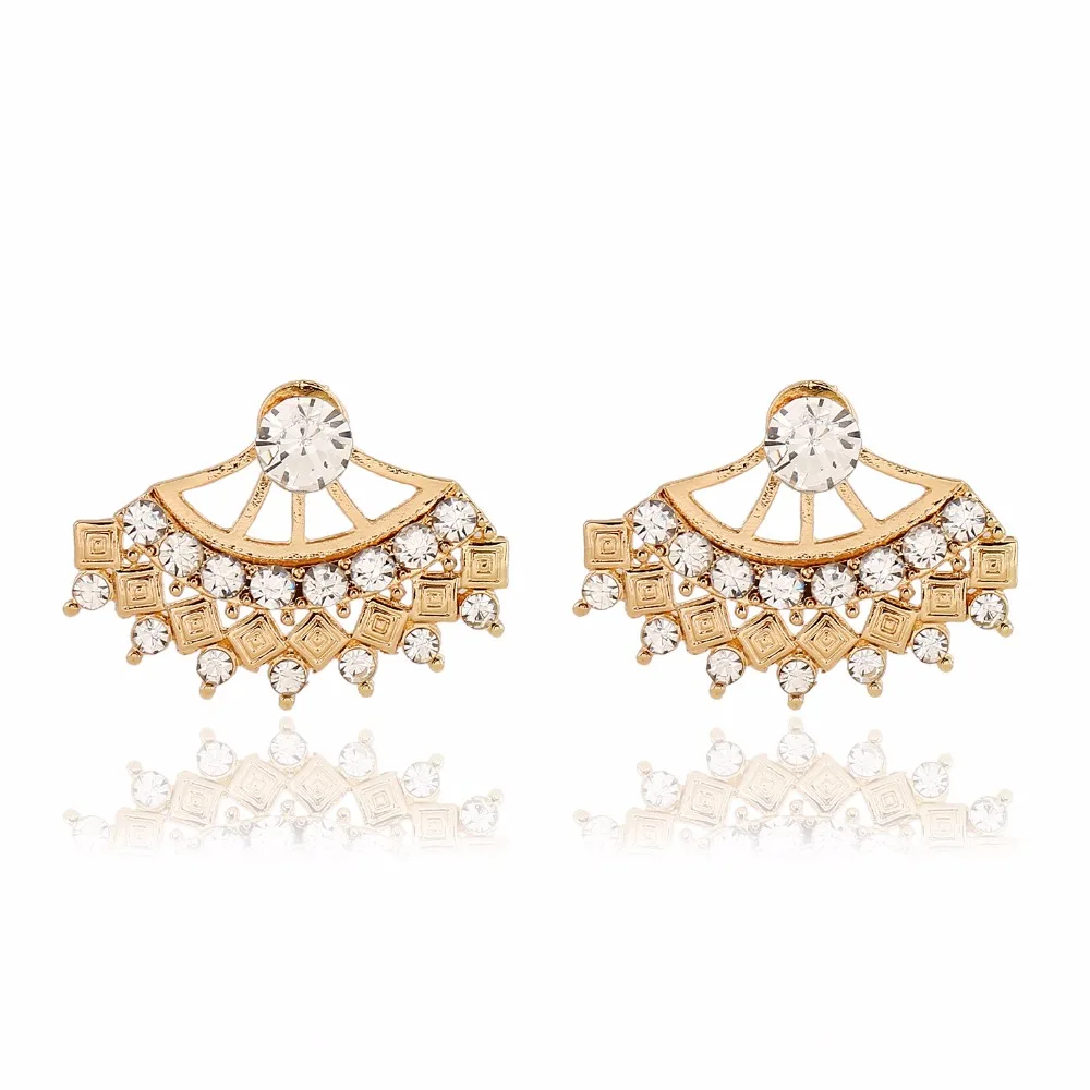 Женские двусторонние серьги в стиле хип хоп с кристаллами|earring jacket|jacket earringsearring