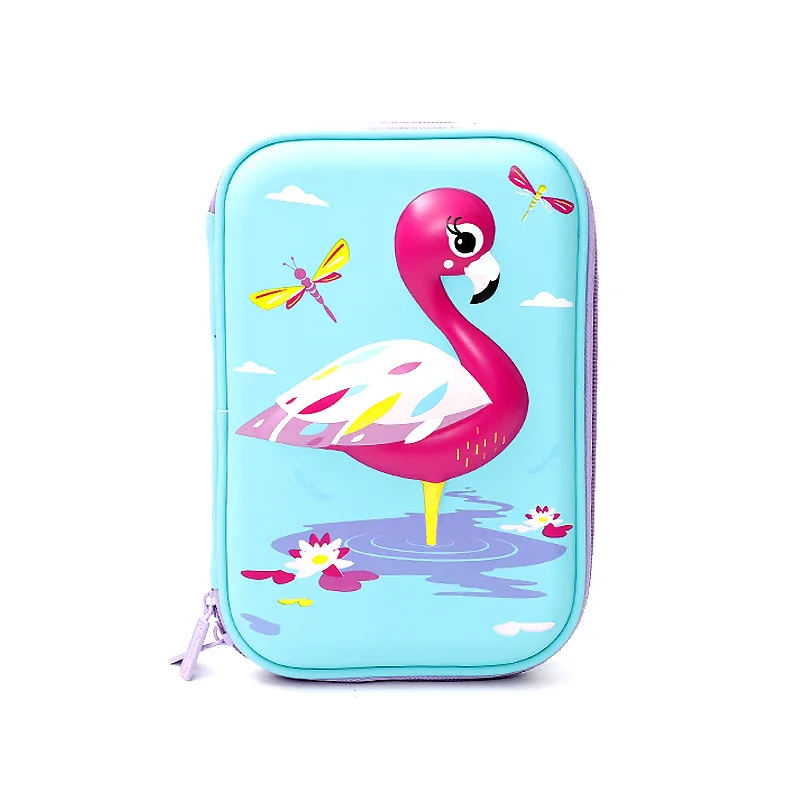 

Flamingo Cartoon Stereo Pencil Case EVA Large Capacity Cute Stationery Pen Bag Creative Canvas Office School Supply