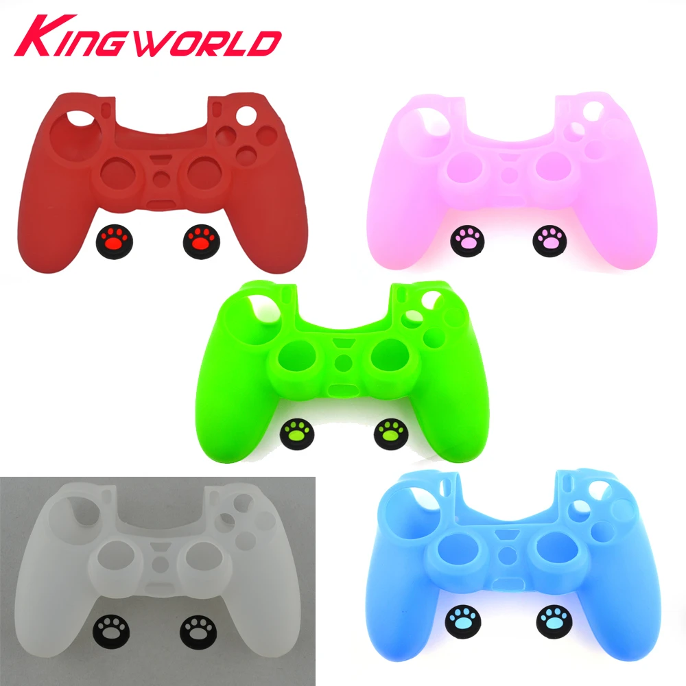 2 In 1 Soft Silicone Rubber Case Cover For Play Station 4 Ps4 Controller Skin 2pcs Thumbstick Joystick Silicone Caps Cover For Cover Coverscovers For Cases Aliexpress