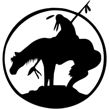 

14.6cm*15.3cm End Of The Trail Indian Chief Horse Spear Ride Days Originality Vinyl Decal Car Sticker S6-2756