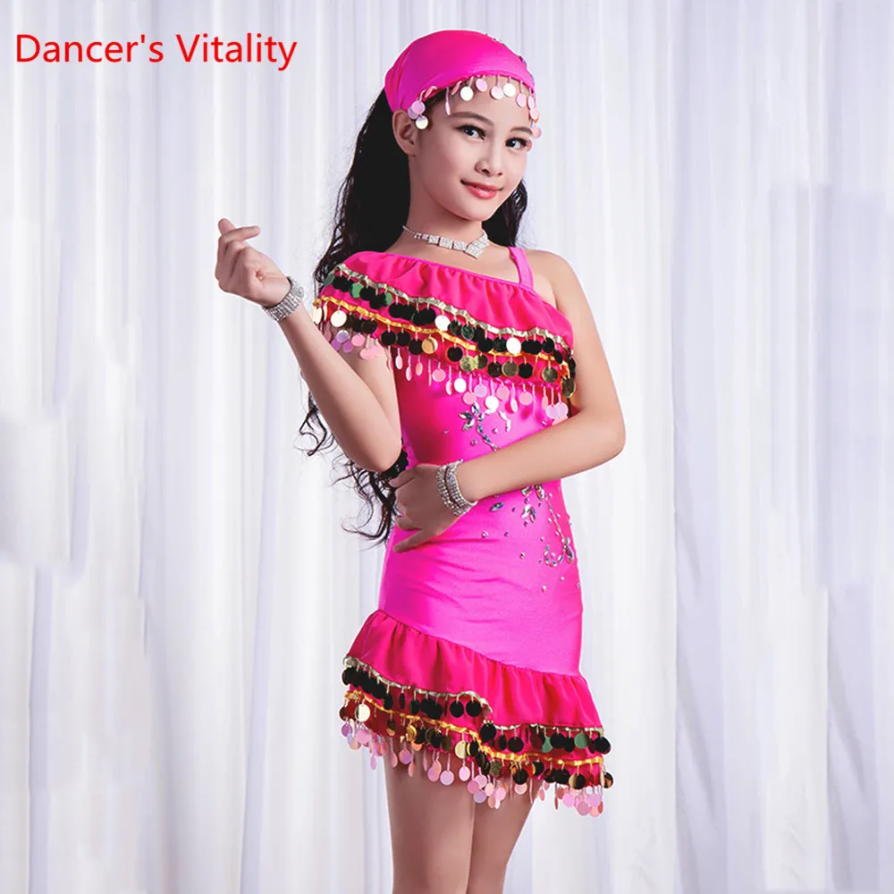 

2019 New Children's Belly Dancing Practice Suit Spring Garments for Children Beginners Kids Dance Clothes M,L
