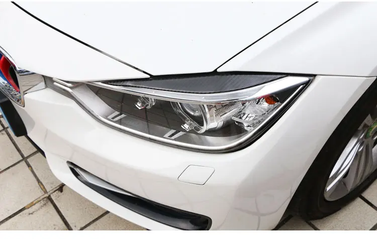 TPIC углеродное волокно фары Брови Веки для BMW F30 320i 325i 316i передняя фара брови 3 серии 2013- Аксессуары