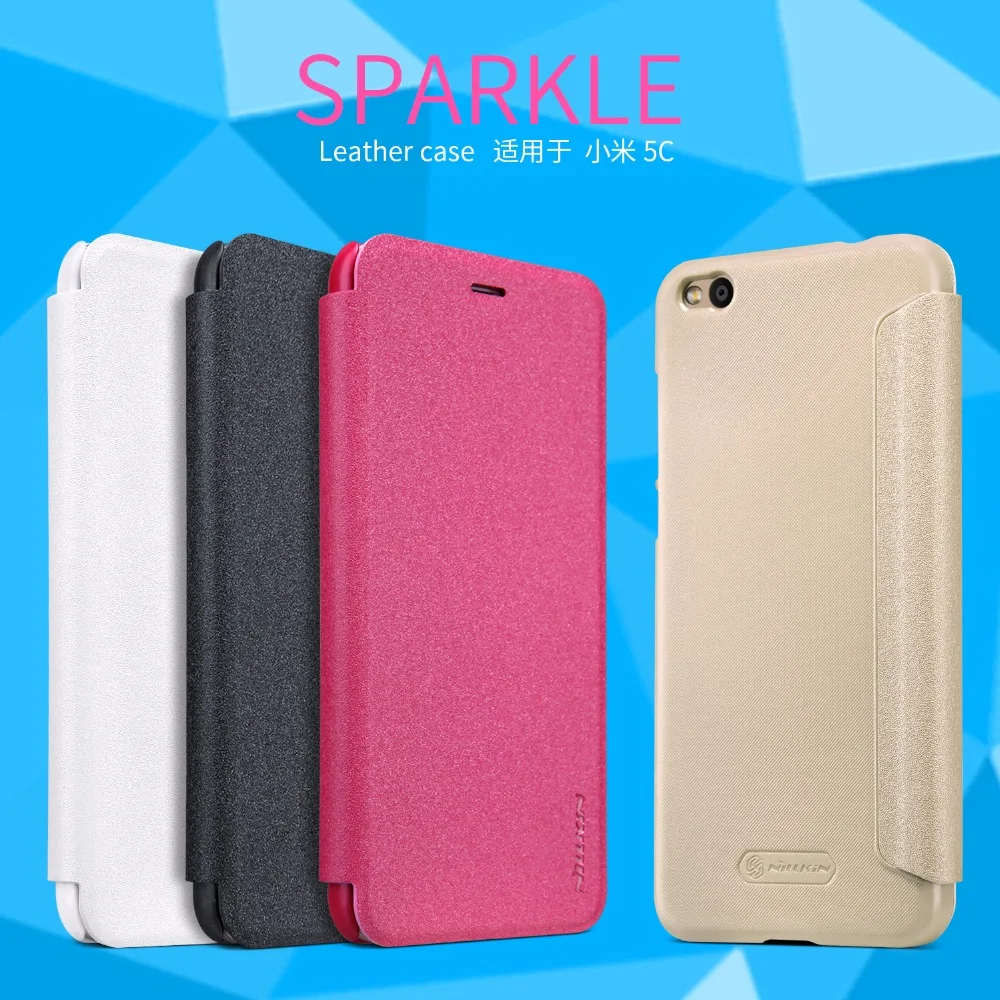 xiaomi mi5c cover NILLKIN Sparkle super thin flip cover PU leather case for xiaomi mi5c xiaomi