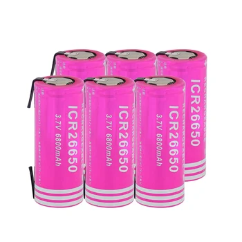

100% New 6/8/10 Pcs 3.7v 6800mah Li-ion Battery High Drain 20a 26650 Lithium Battery Rechargeable For Vape Flashlight