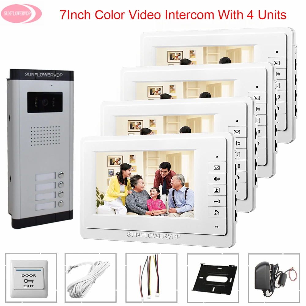 Video Intercom 7\ Color Video Call With Monitor for Door Video Door Entry System for Home Security Video Door Bell System Unit Video Intercom 7\ Color Video Call With Monitor for Door Video Door Entry System for Home Security Video Door Bell System Unit