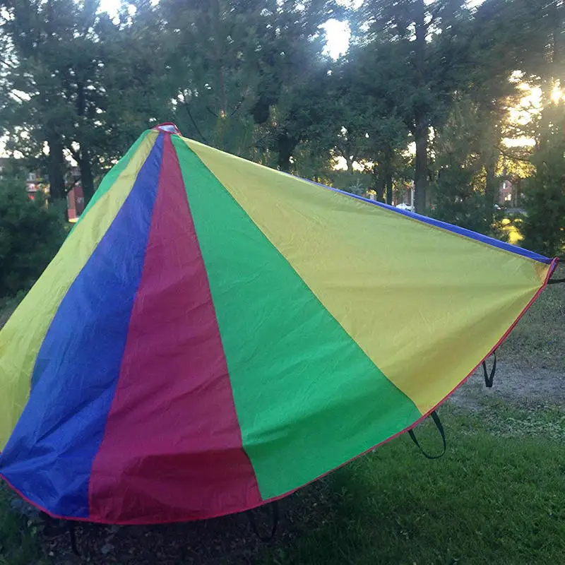 26 футов игрушечный парашют детский навес детская ветровая палатка, 8 метров Радужный парашют с 36 ручками костюм для 40-50Person