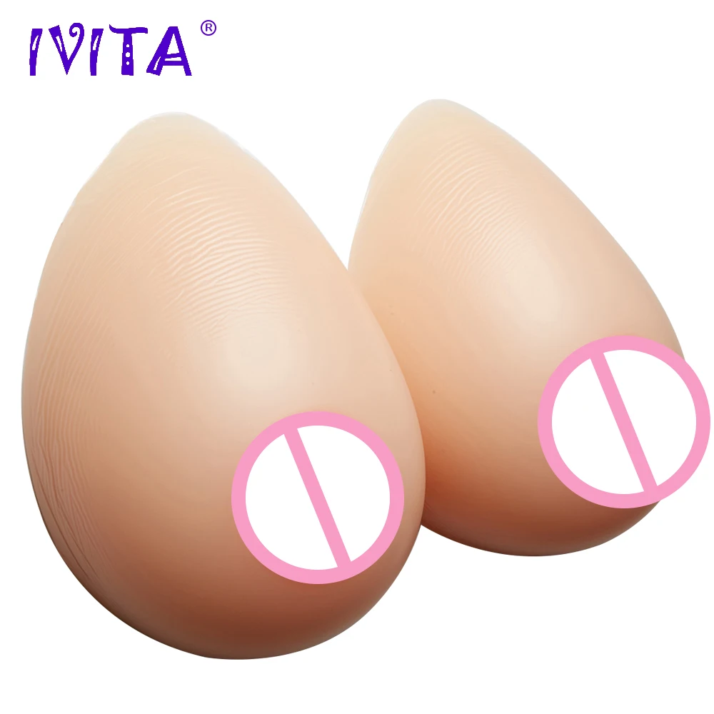 IVITA 1000 г/пара искусственная грудь реалистичные силиконовые формы груди протез