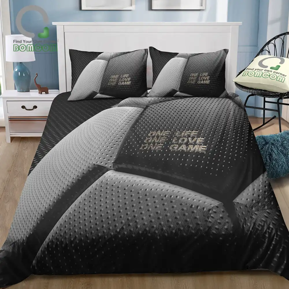 Bomcom 3d Digital Printing Football Bedding Set Soccer Ball