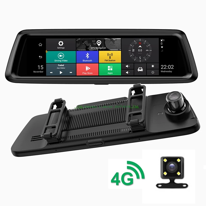 

Car DVR Rearview Mirror Camera 4G ADAS 9.88" Android 5.1 GPS BT Dash Cam Registrar Video Recorder with two cameras