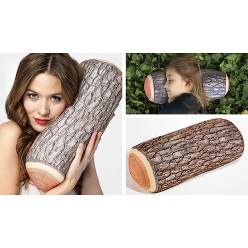 

HOT 1 PC Creative Exotic Flower Simulation Tree Stump Wood Pillow Family Bar Decorative Car Personality Hold Pillow Cushion