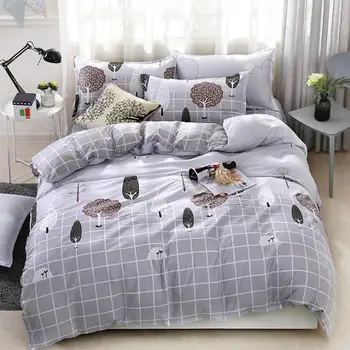 

4 PCS /Set Students Childrens Cartoon Cot Bed Bedding Set Baby Boy Girl Bedding Sets for Kids Duvet Cover+Bed Sheet+Pillowcase