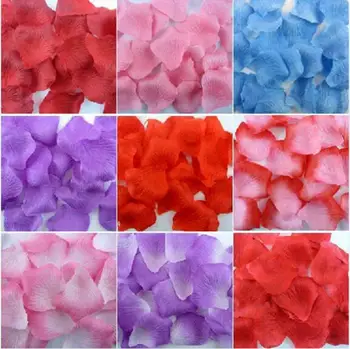 

1000 pcs/lots Decorative Artificial Silk Flower Rose Petals Wedding Decoration 40 Colors For Choose