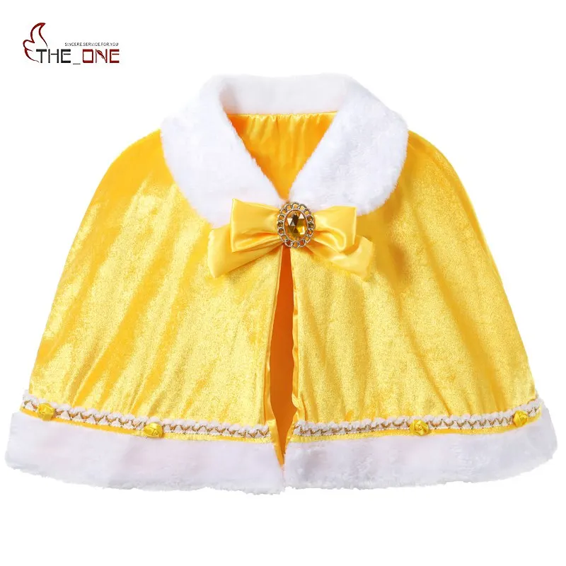 

MUABABY Girls Velvet Faux Fur Cloak Trench Cute Short Elsa Cape Sleeping Beauty Sofia Rapunzel Spring Mantle Princess Costume