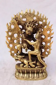 

Chinese Tibetan Buddhism Bronze Yamantaka Buddha Protector Deity Statue
