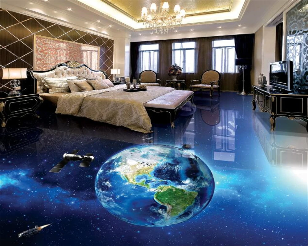 Beibehang Custom wallpaper cosmic galactic globe spacecraft 3D bathroom living room self-adhesive photo wallpaper 3d flooring stellaris galactic paragons